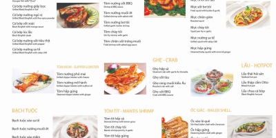 Thực đơn thường được thấy ở nhà hàng 5 Sao